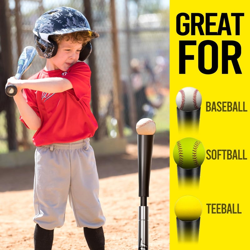 PLAYAPUT Baseball Batting Tee, Height Adjustable 20-27 inch for Kids and Youths, Durable Hitting Tee for Baseball/Softball with Rubber Top,Heavy-Duty Base| Easy Setup and Carrying - Image 4